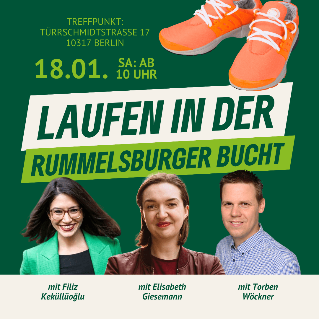 Laufen in der Rummelsburger Bucht - Wahlkampftermin der Grünen Lichtenberg am 18.01.2025